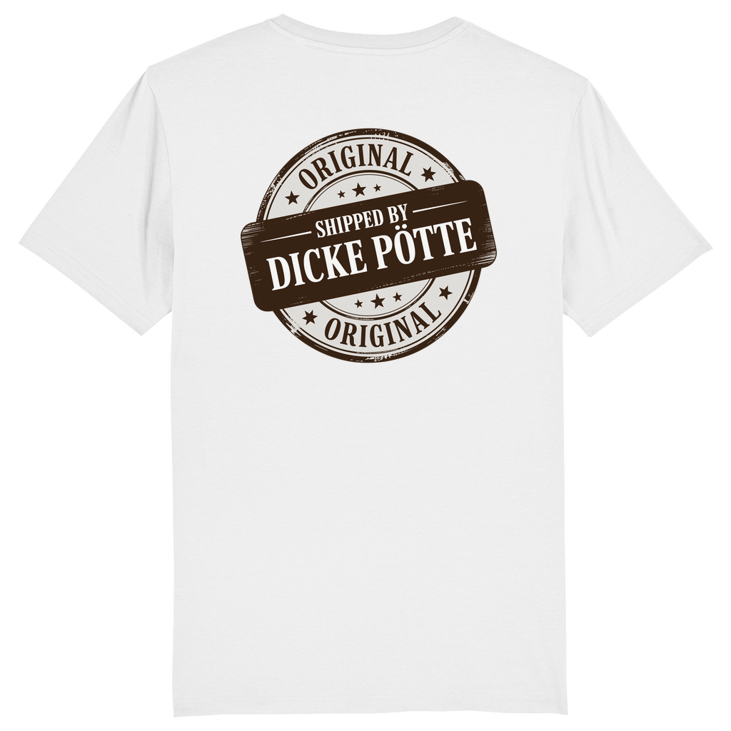 SHIPPED BY DICKE PÖTTE T-SHIRT BACKPRINT