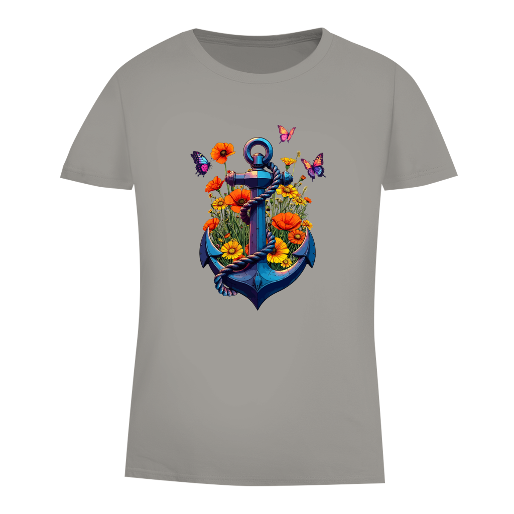 Damen Premium Bio T-Shirt FLOWER POWER ANCHOR