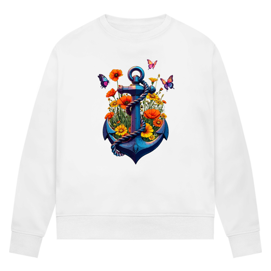 FLOWER POWER ANCHOR – Damen Bio Sweater