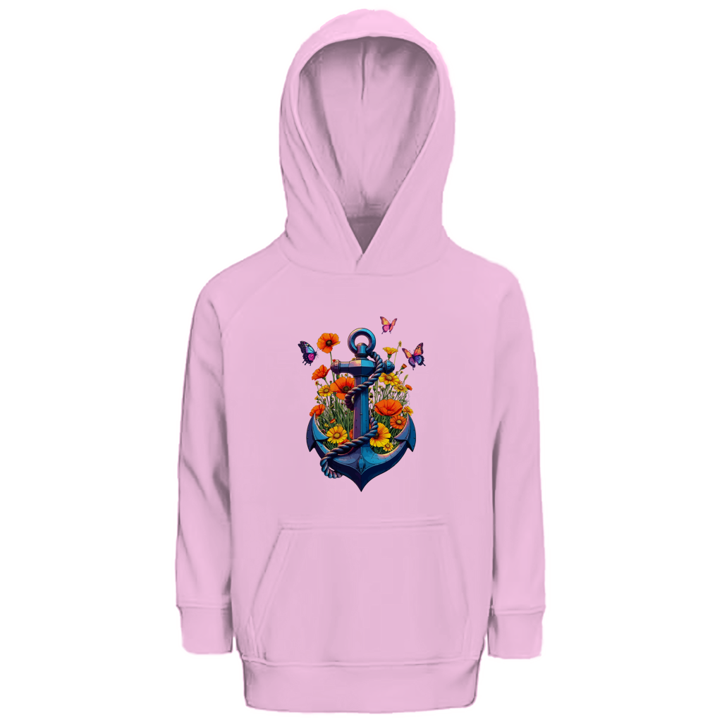 Kinder Premium Bio Hoodie FLOWER POWER ANCHOR