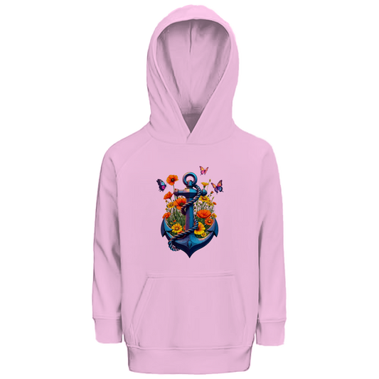 Kinder Premium Bio Hoodie FLOWER POWER ANCHOR