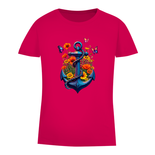 Damen Premium Bio T-Shirt FLOWER POWER ANCHOR