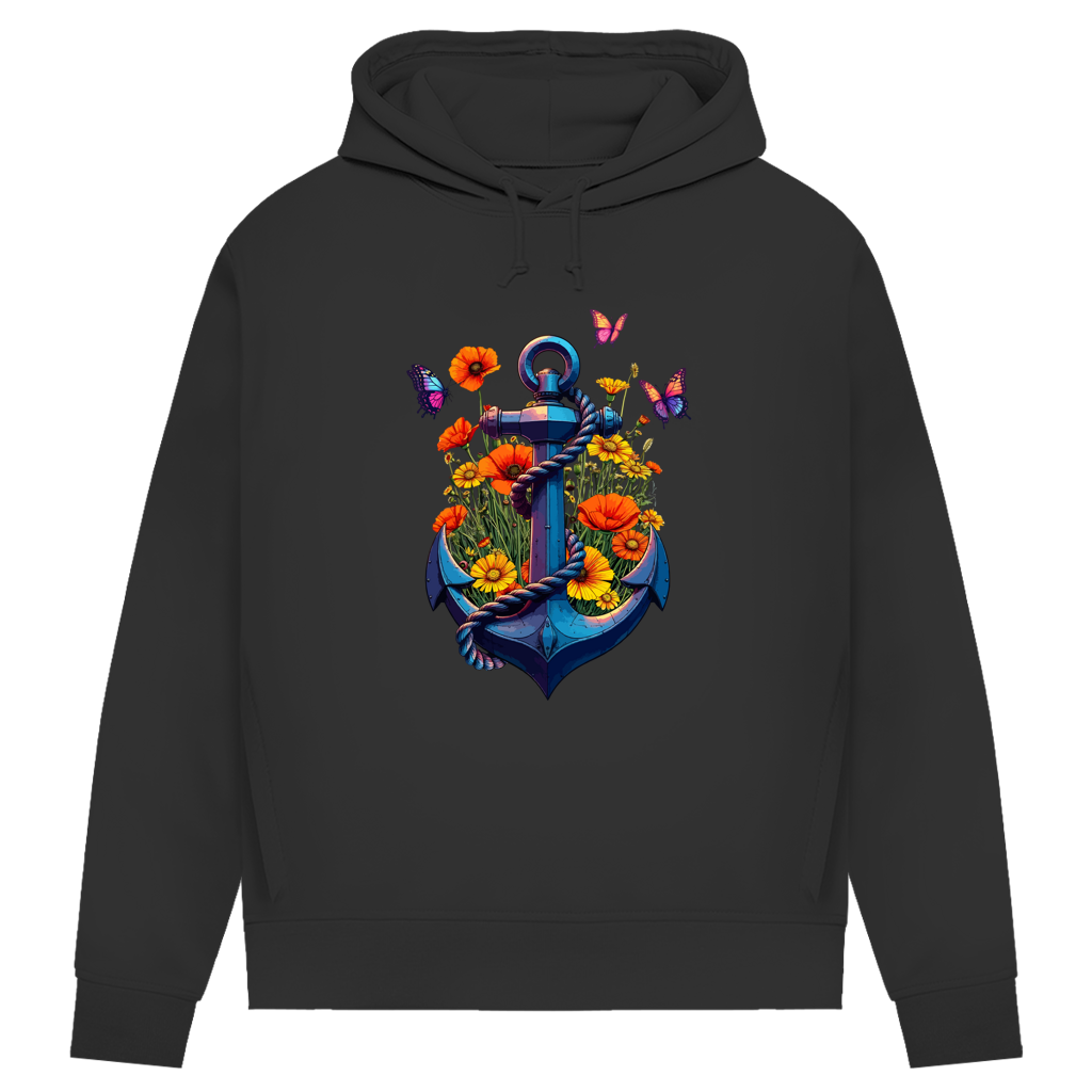Damen Premium Bio Hoodie FLOWER POWER ANCHOR