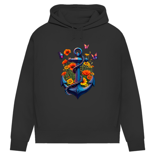 Damen Premium Bio Hoodie FLOWER POWER ANCHOR