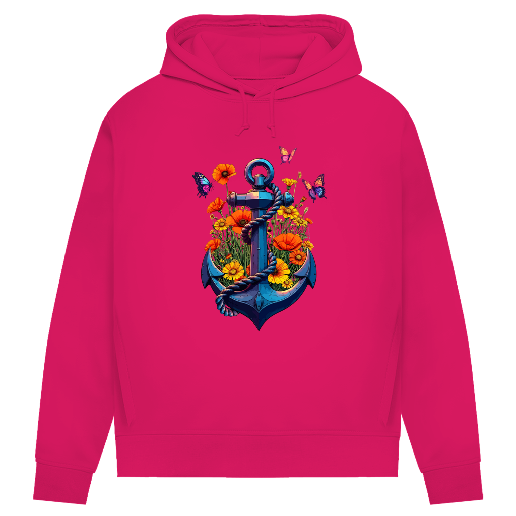 Damen Premium Bio Hoodie FLOWER POWER ANCHOR