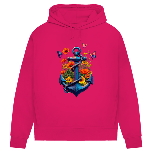 Damen Premium Bio Hoodie FLOWER POWER ANCHOR