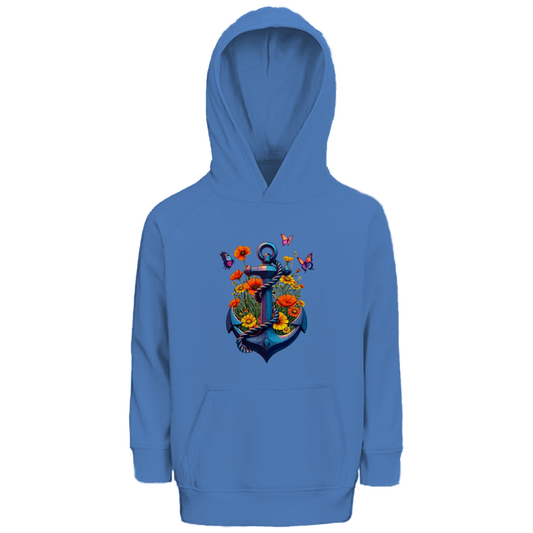 Kinder Premium Bio Hoodie FLOWER POWER ANCHOR
