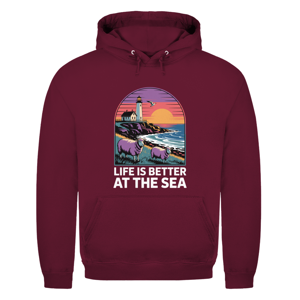 LIFE IS BETTER AT THE SEA Herren Hoodie