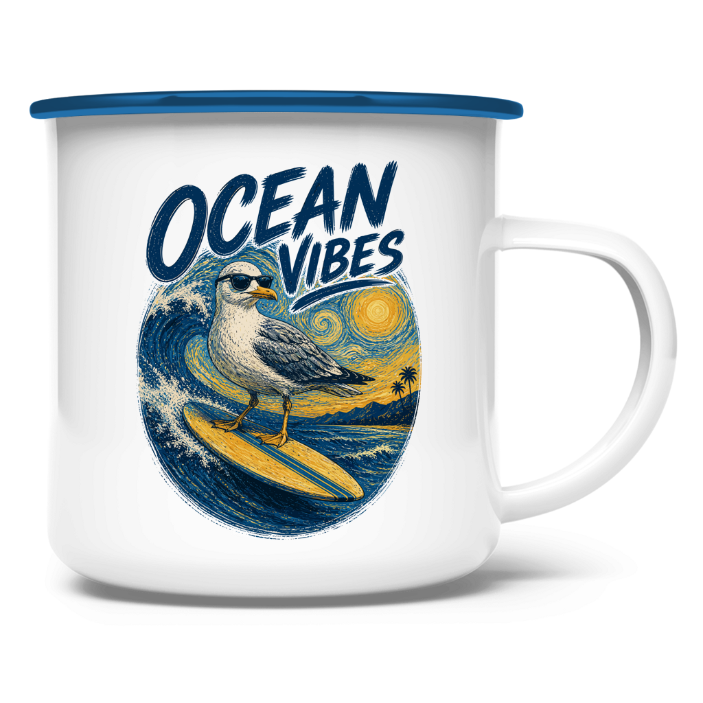 OCEAN VIBES Emaillepott