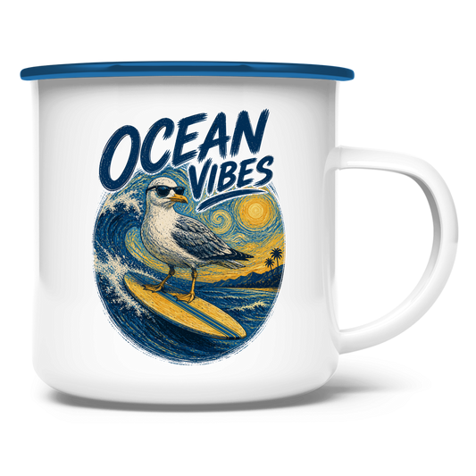 OCEAN VIBES Emaillepott