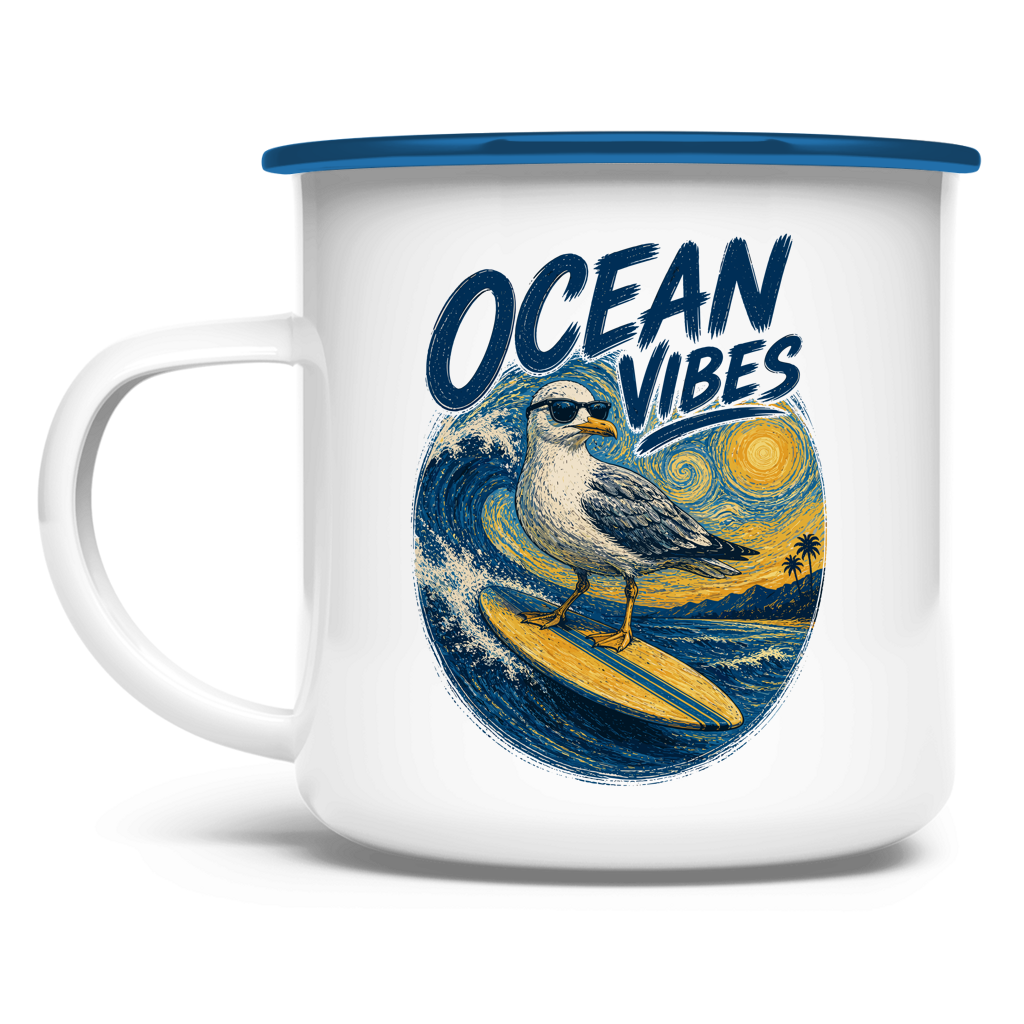 OCEAN VIBES Emaillepott