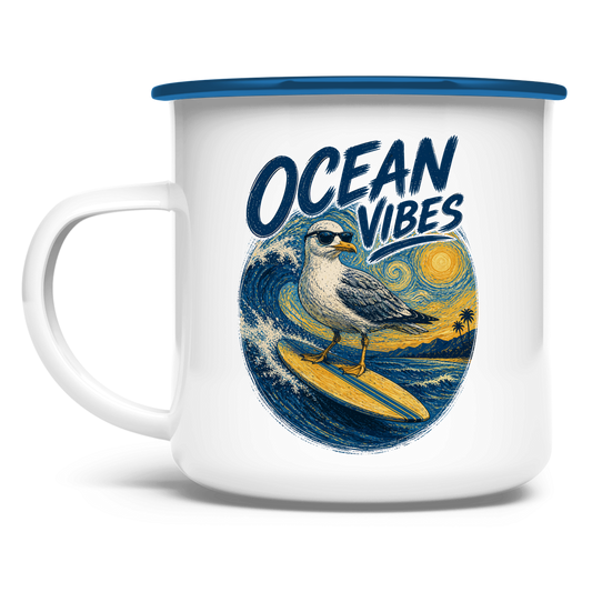 OCEAN VIBES Emaillepott