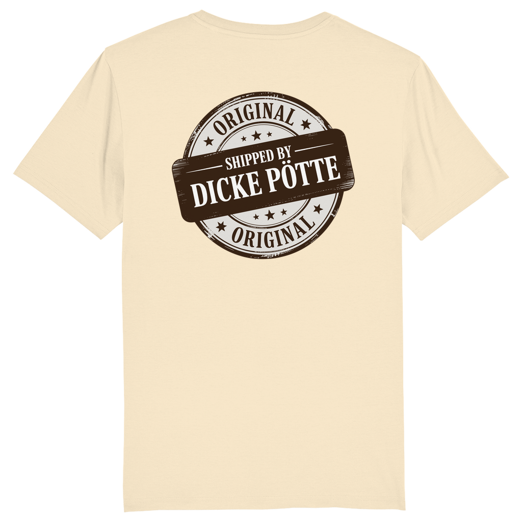 SHIPPED BY DICKE PÖTTE T-SHIRT BACKPRINT